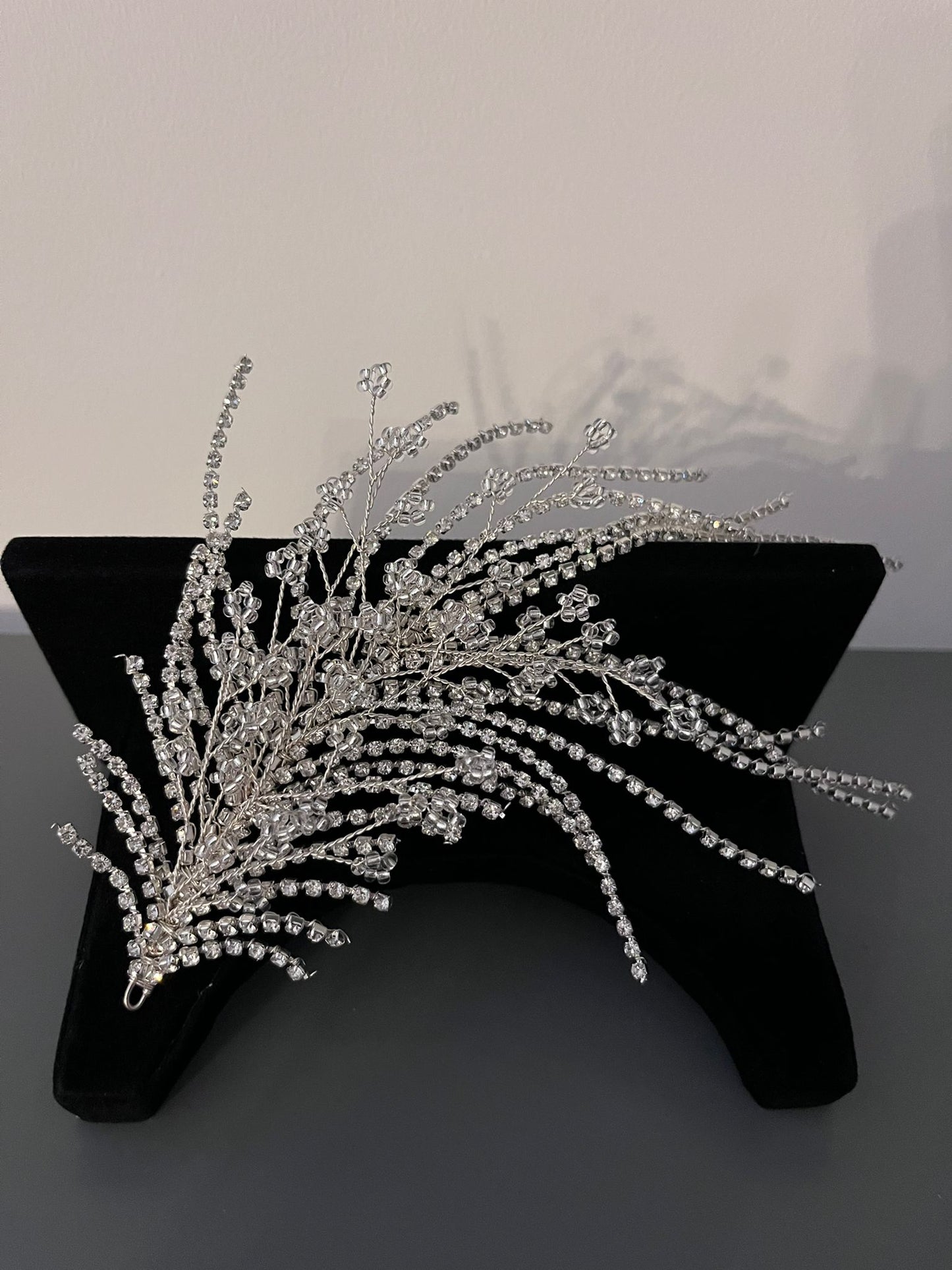 Feather Spray Pin in Rhinestone & Clear Crystal Set Hair Vine
