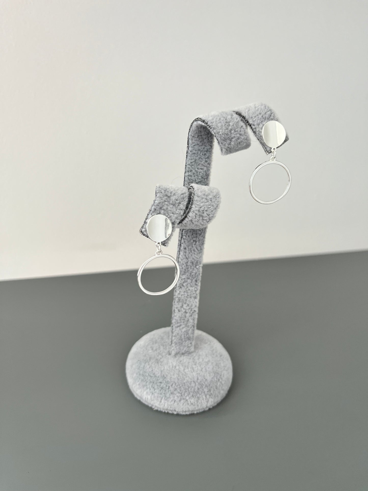 Double Full & Open Circle Drop Earrings