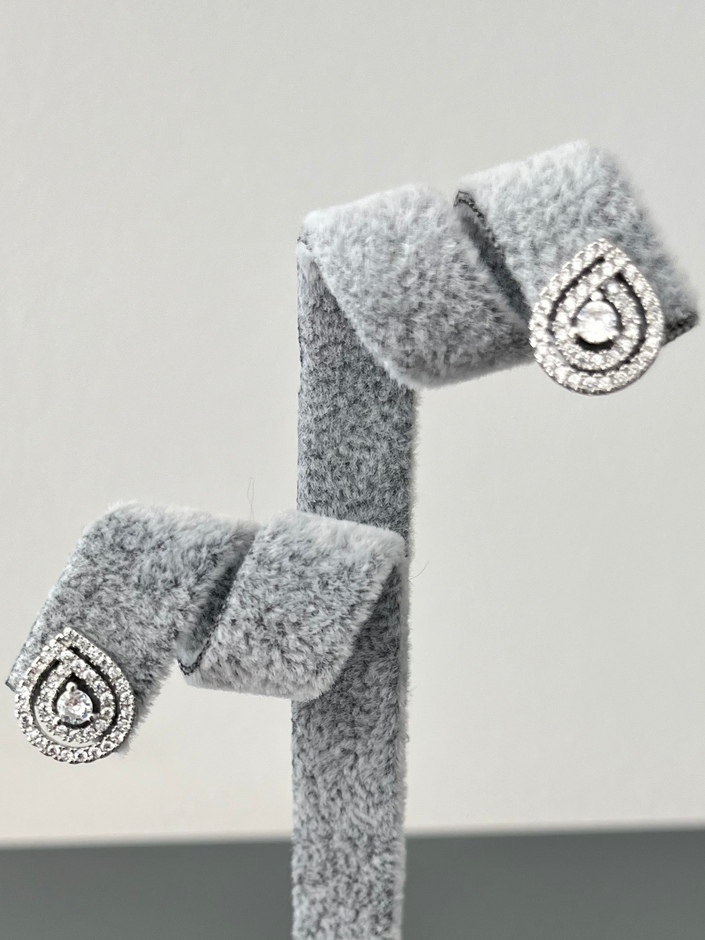 Pear Shaped Cubic Zirconia Stud Earrings