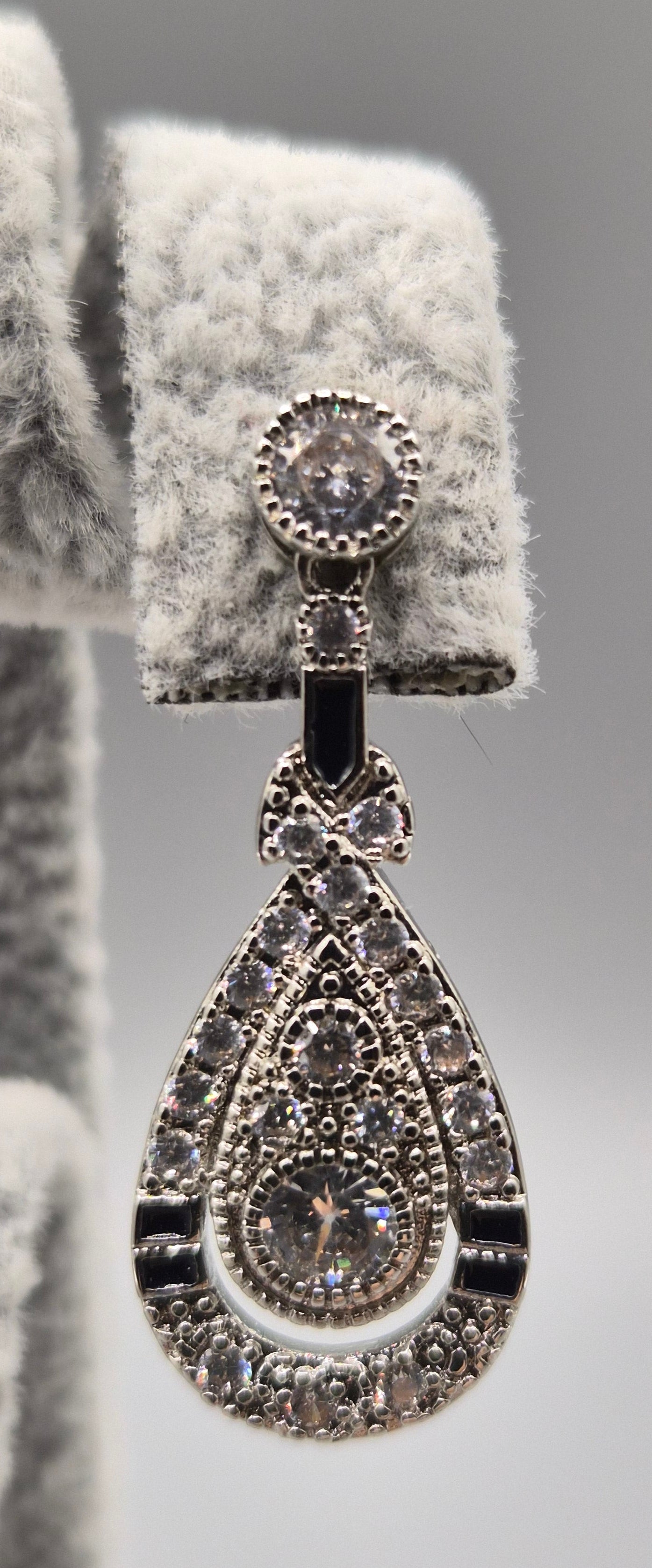 Pear Shaped Cubic Zirconia Drop Earrings