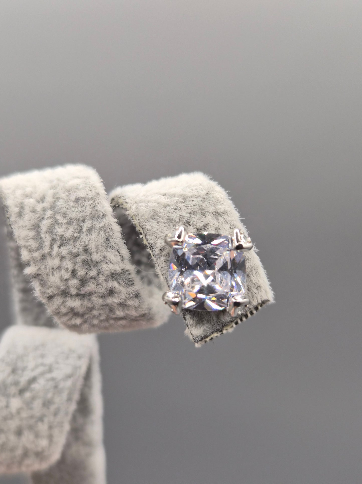 Radiant Cut Cubic Square Zirconia Stud Earrings