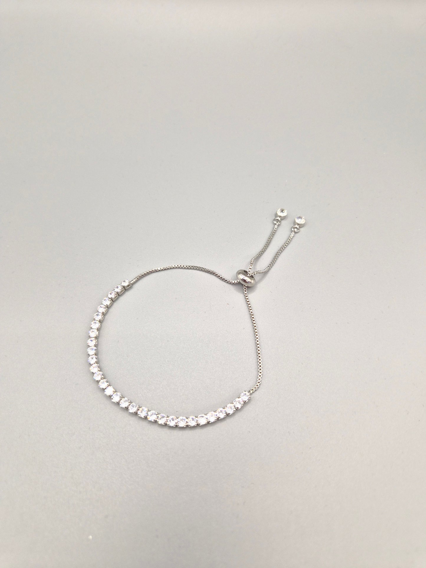 Round Cubic Zirconia Adjustable Bracelet