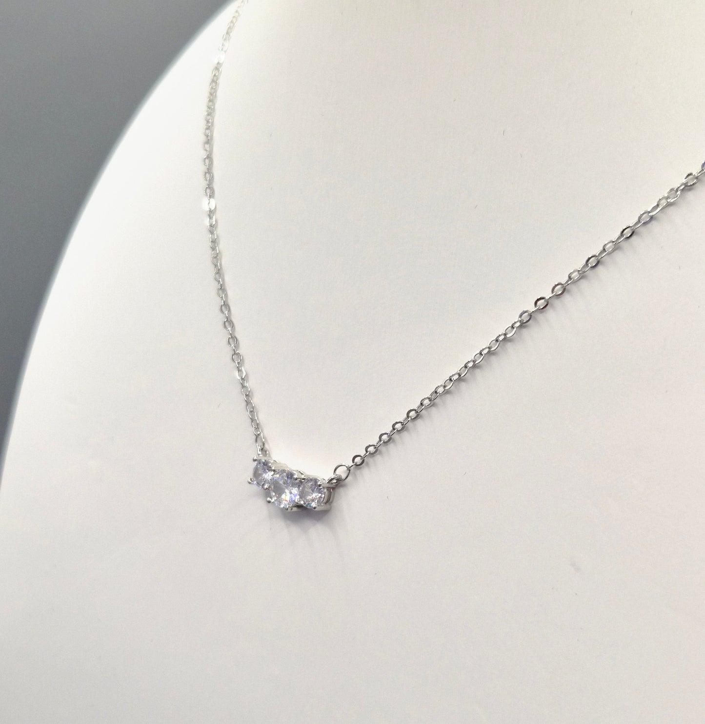 Trilogy Claw Set Cubic Zirconia Pendant