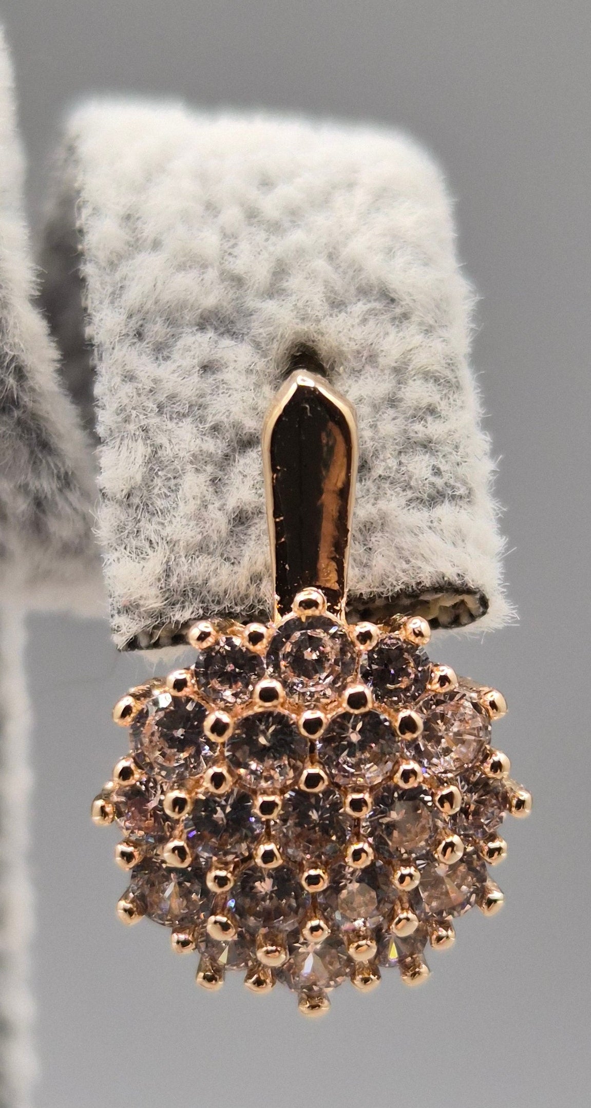 Gold Circle Bead Set Cubic Zirconia Huggie Hoop Earrings