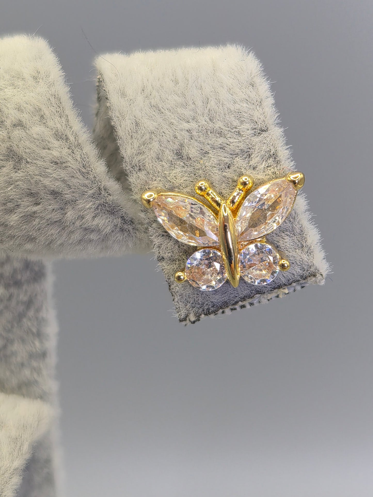 Butterfly Cubic Zirconia Stud Earrings