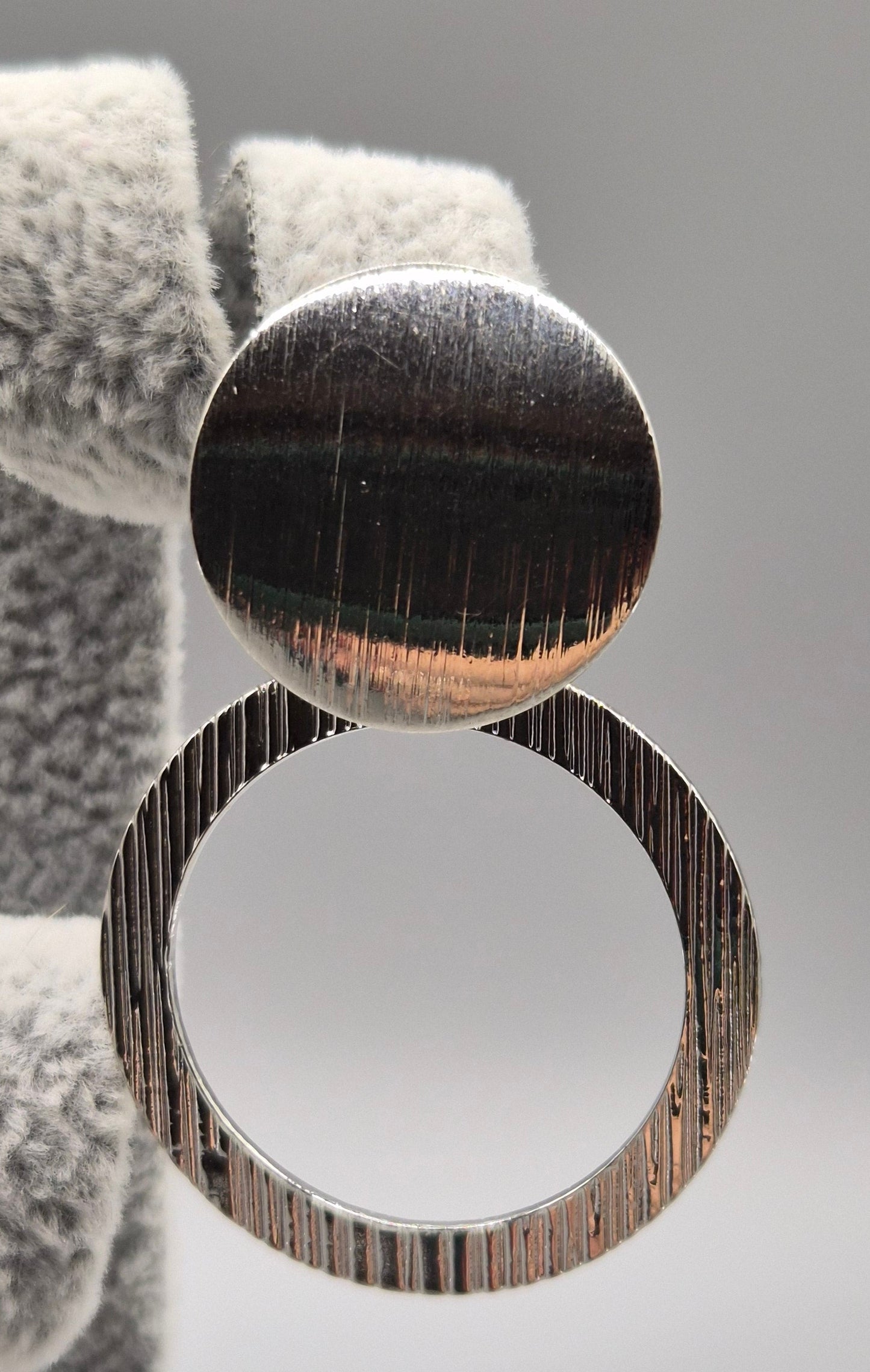 Double Full & Open Circle Silver Drop Earrings