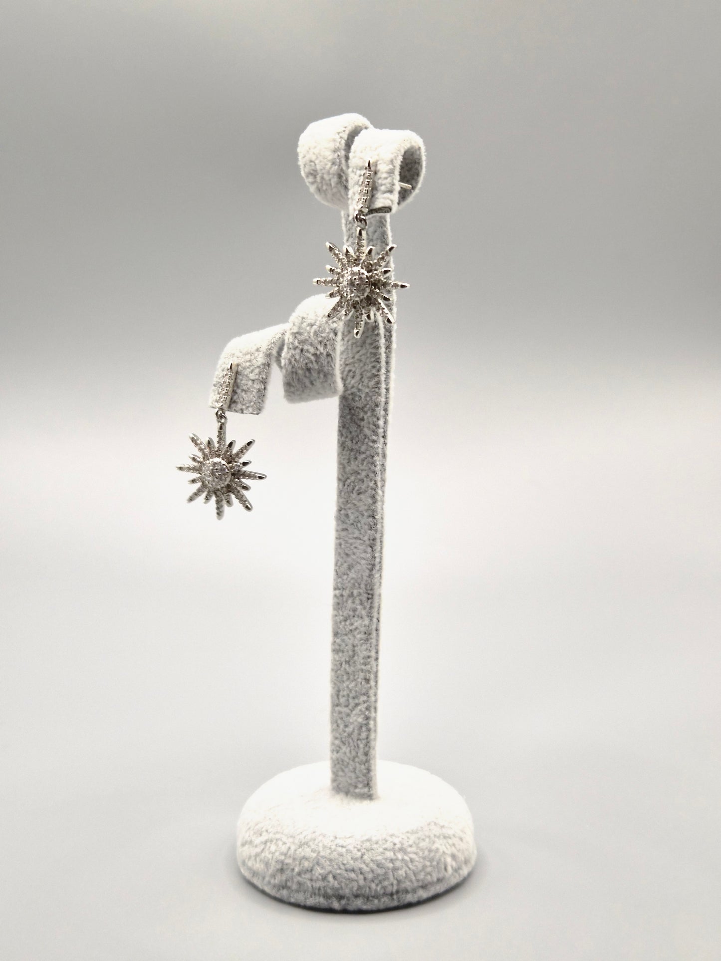 Star Burst Cubic Zirconia Drop Earrings