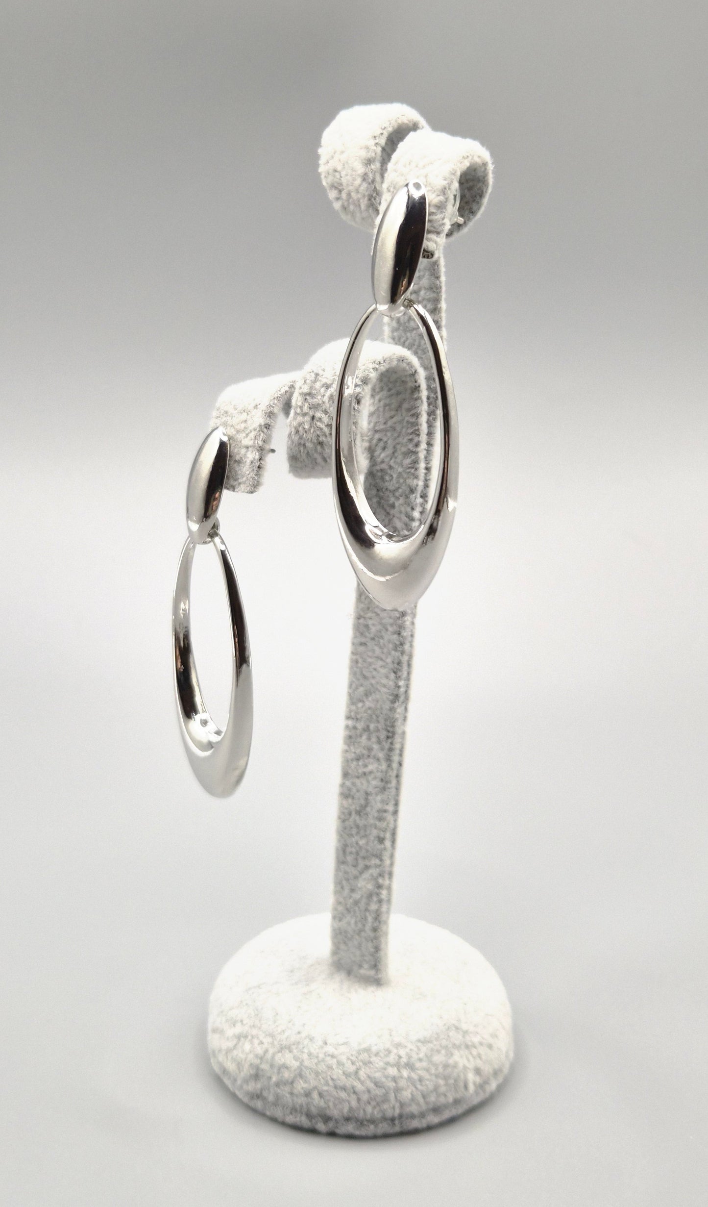 Open Oval Shaped Drop Earrings