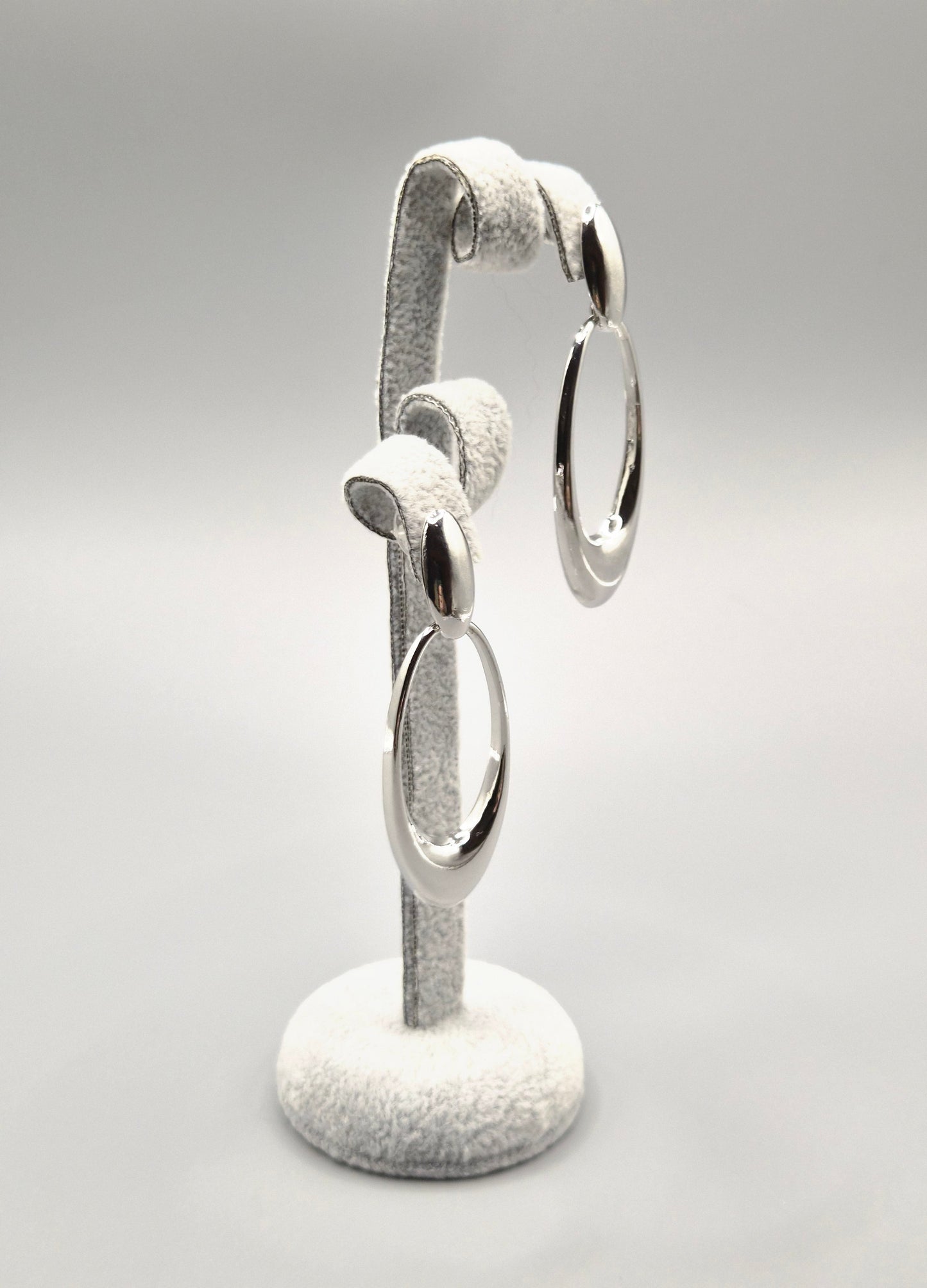 Open Oval Shaped Drop Earrings