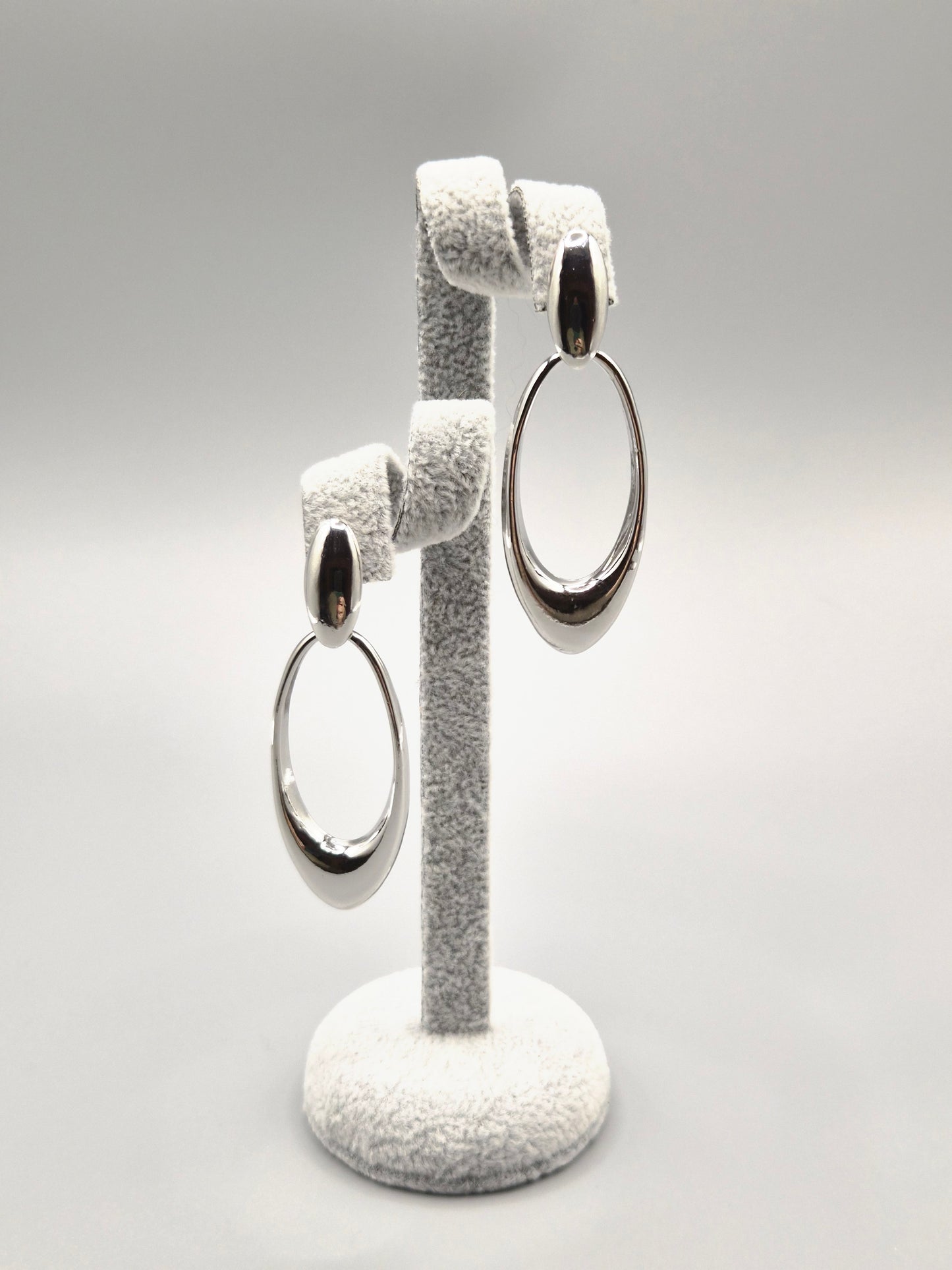 Open Oval Shaped Drop Earrings