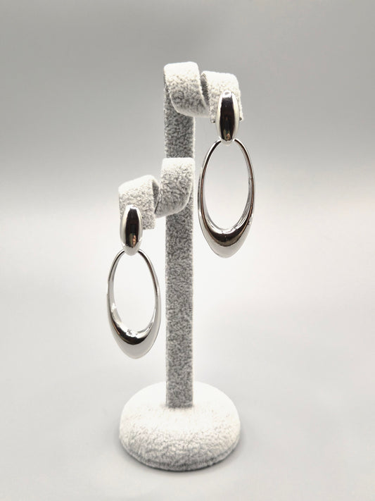 Open Oval Shaped Drop Earrings