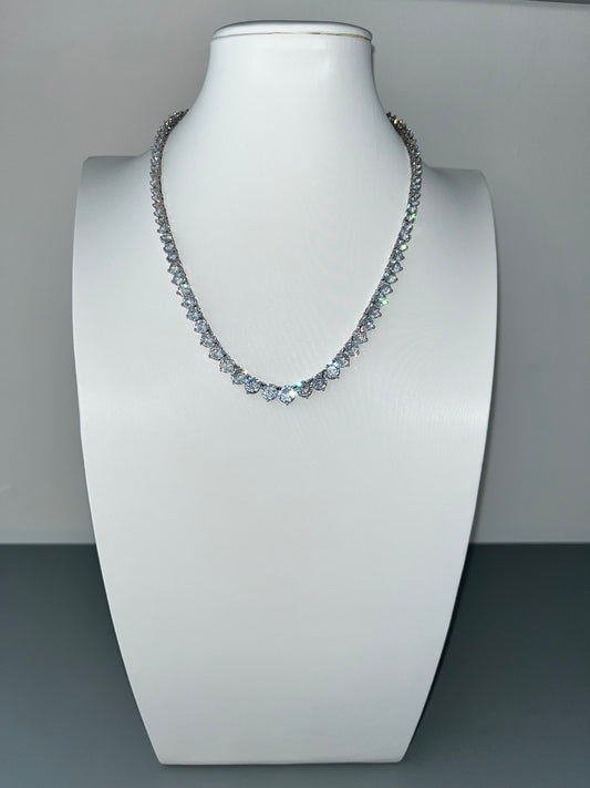 Graduated Cubic Zirconia Line Necklace