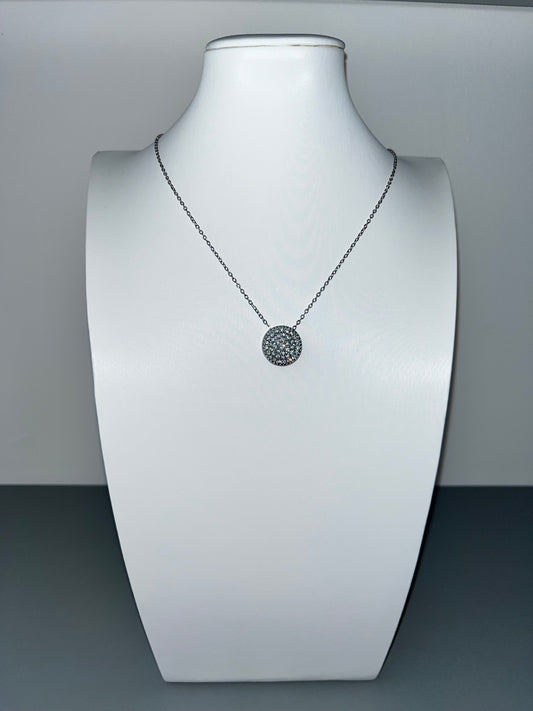 Disc Filigree Cubic Zirconia Pendant