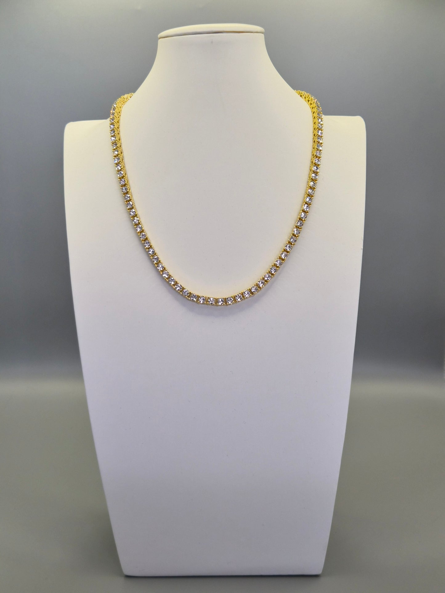 Cubic Zirconia 18" Line Necklace Claw Set - Yellow