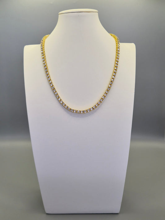 Cubic Zirconia 18" Line Necklace Claw Set - Yellow
