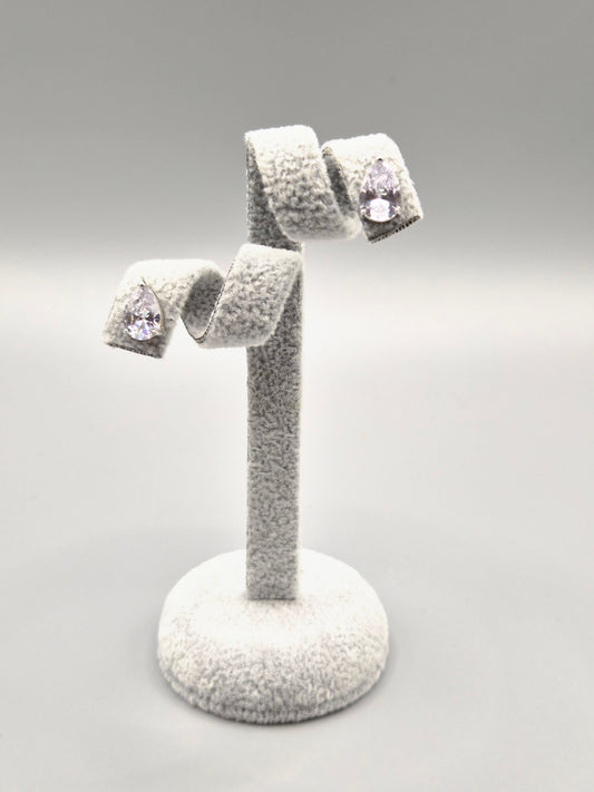 Pear Shaped Cubic Zirconia Stud Earrings
