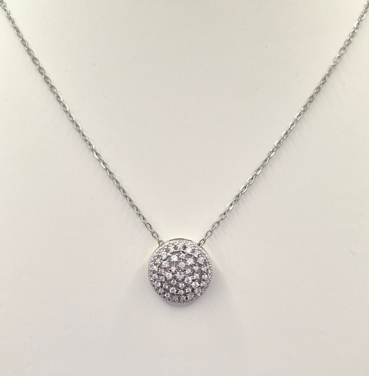 Disc Filigree Cubic Zirconia Pendant