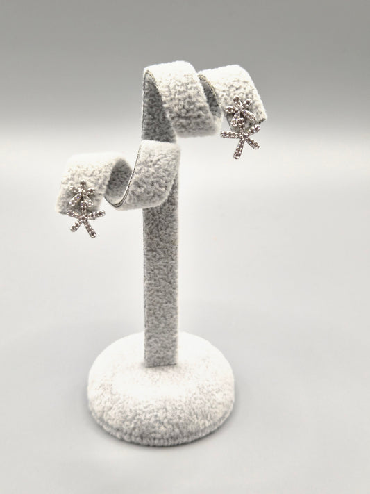 Double Star Cubic Zirconia Stud Earrings