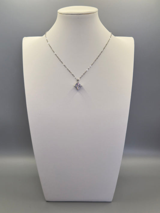 Princess Cut Solitaire Cubic Zirconia Pendant