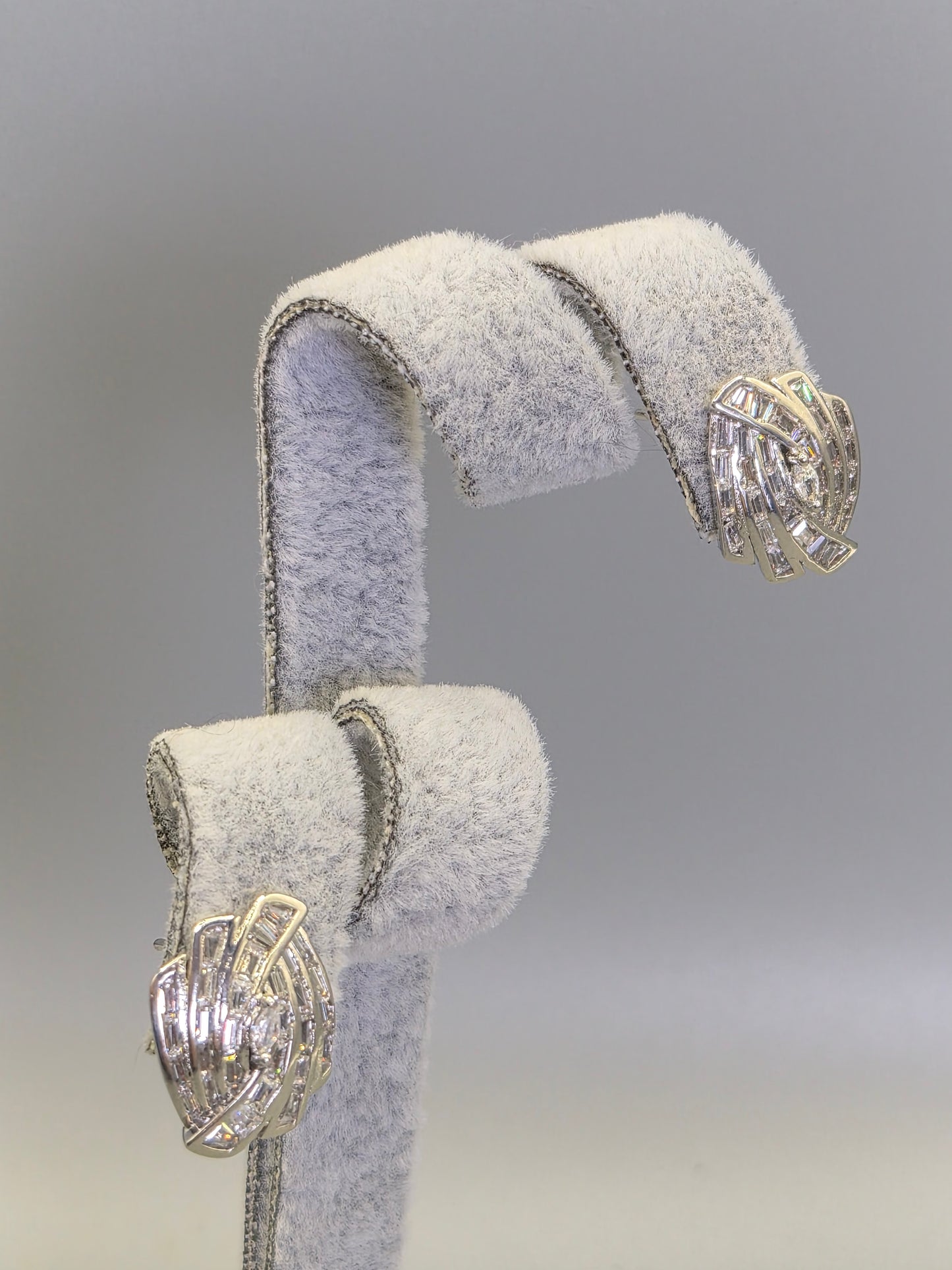 Marquise & Baguette Cut Cubic Zirconia Surround Stud Earrings
