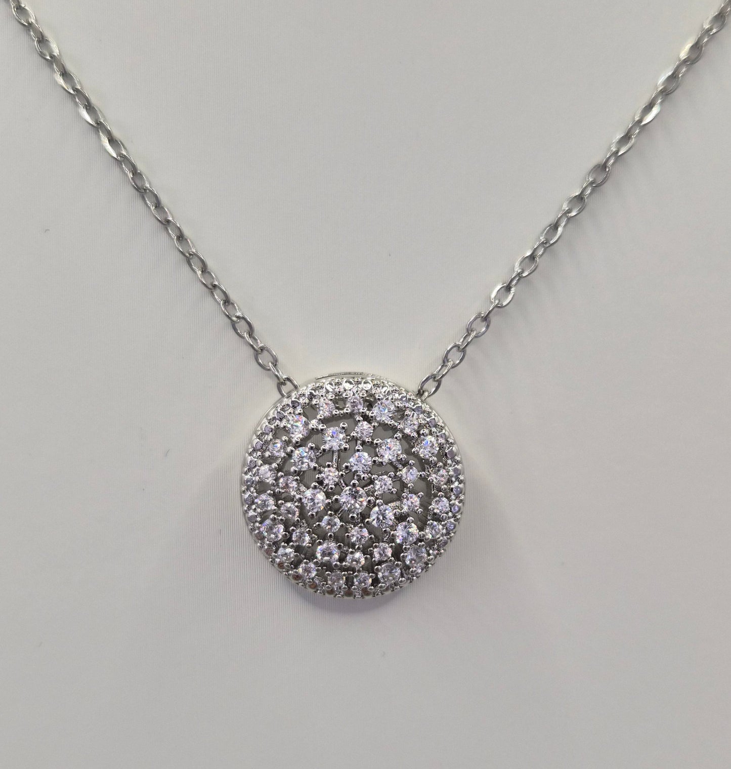 Disc Filigree Cubic Zirconia Pendant