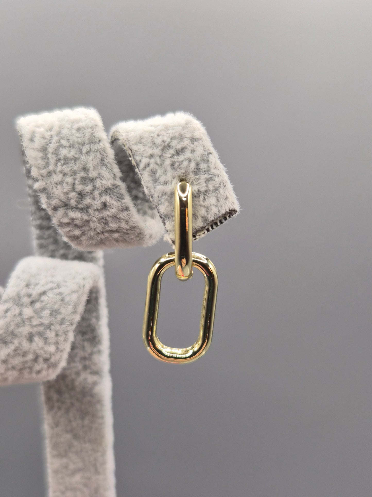 Double Link Gold Plated Drop Earrings