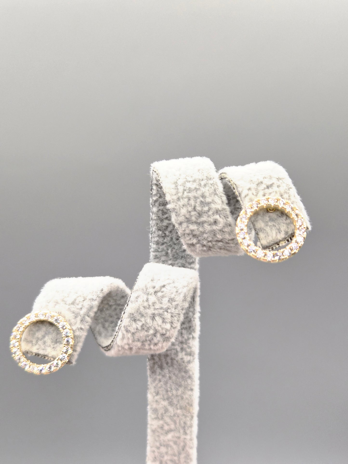 Cubic Zirconia Open Circle Stud Earrings