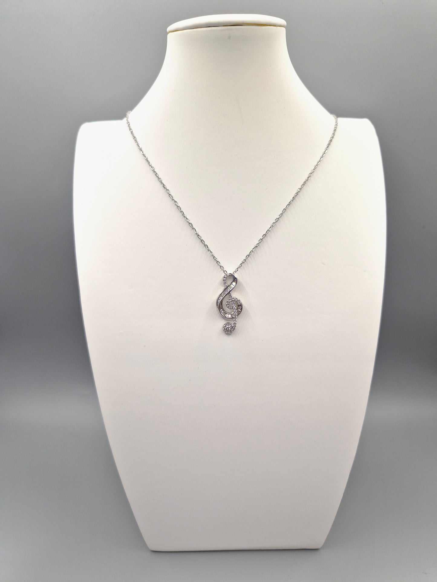 Music Note Cubic Zirconia Pendant