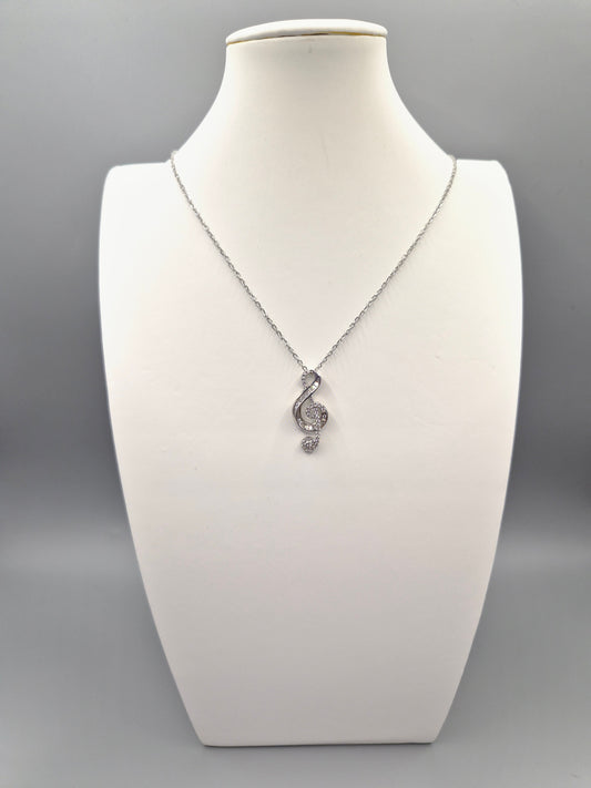Music Note Cubic Zirconia Pendant