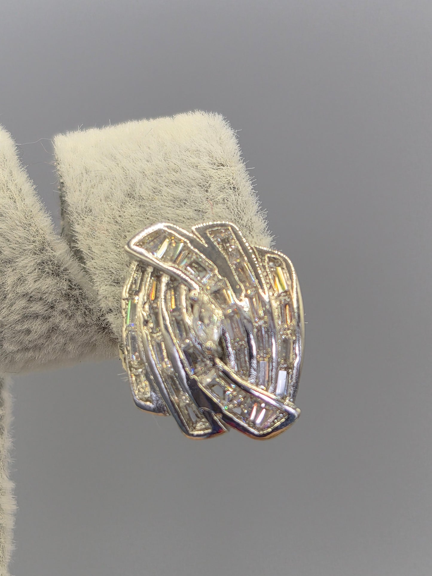 Marquise & Baguette Cut Cubic Zirconia Surround Stud Earrings