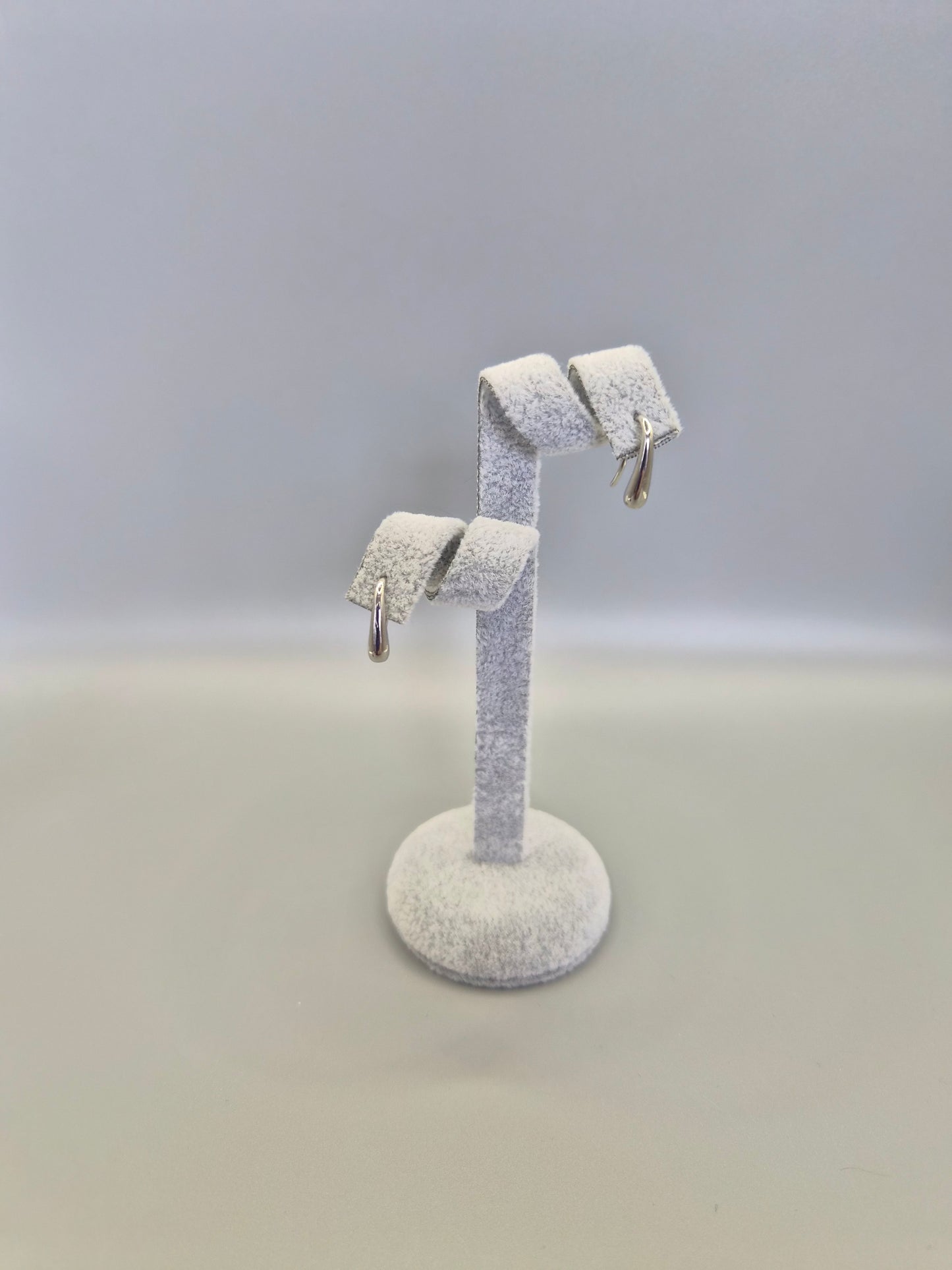 Water Drop Hook Through Earrings Silver
