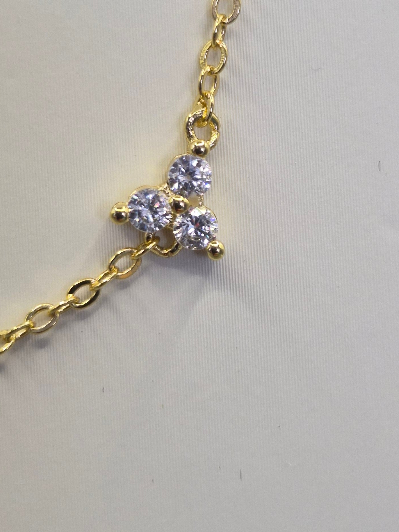12 Stone Cubic Zirconia Choker Necklace- Yellow 16"
