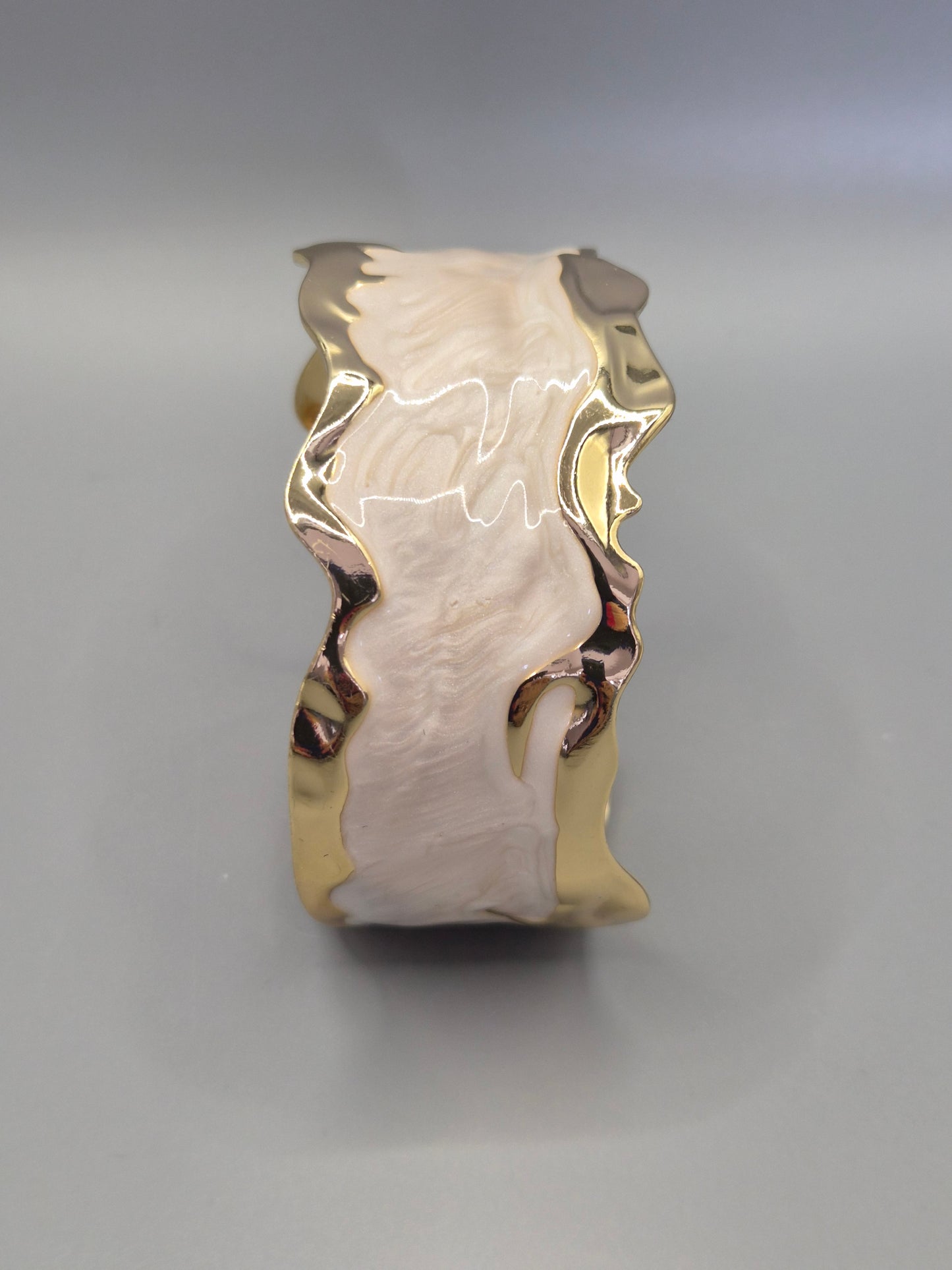 Torque Bangle Inset With Pink Enamel
