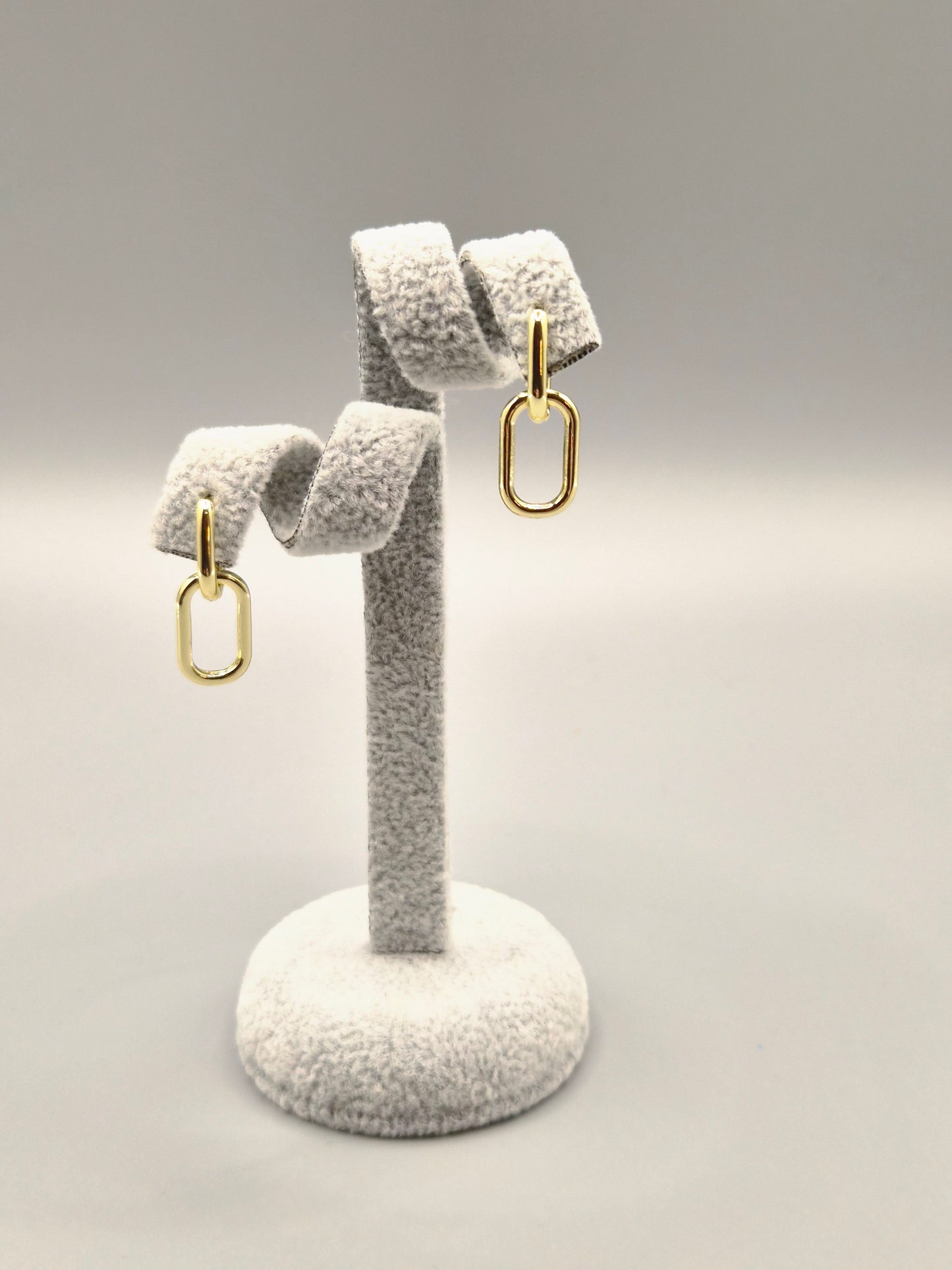 Double Link Gold Plated Drop Earrings