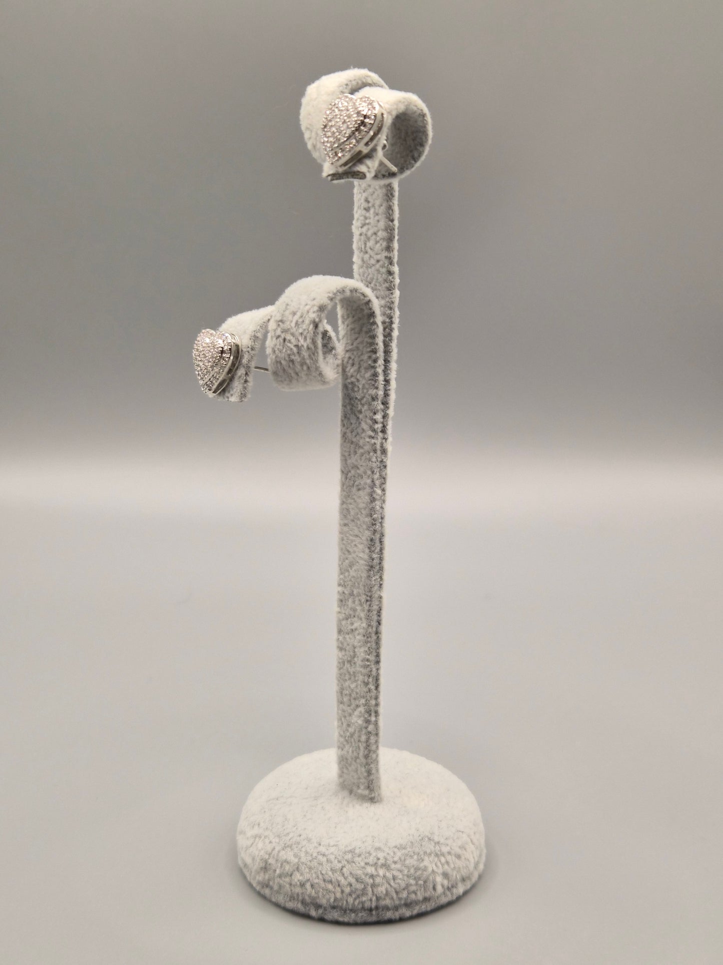 Full Heart Cubic Zirconia Stud Earrings