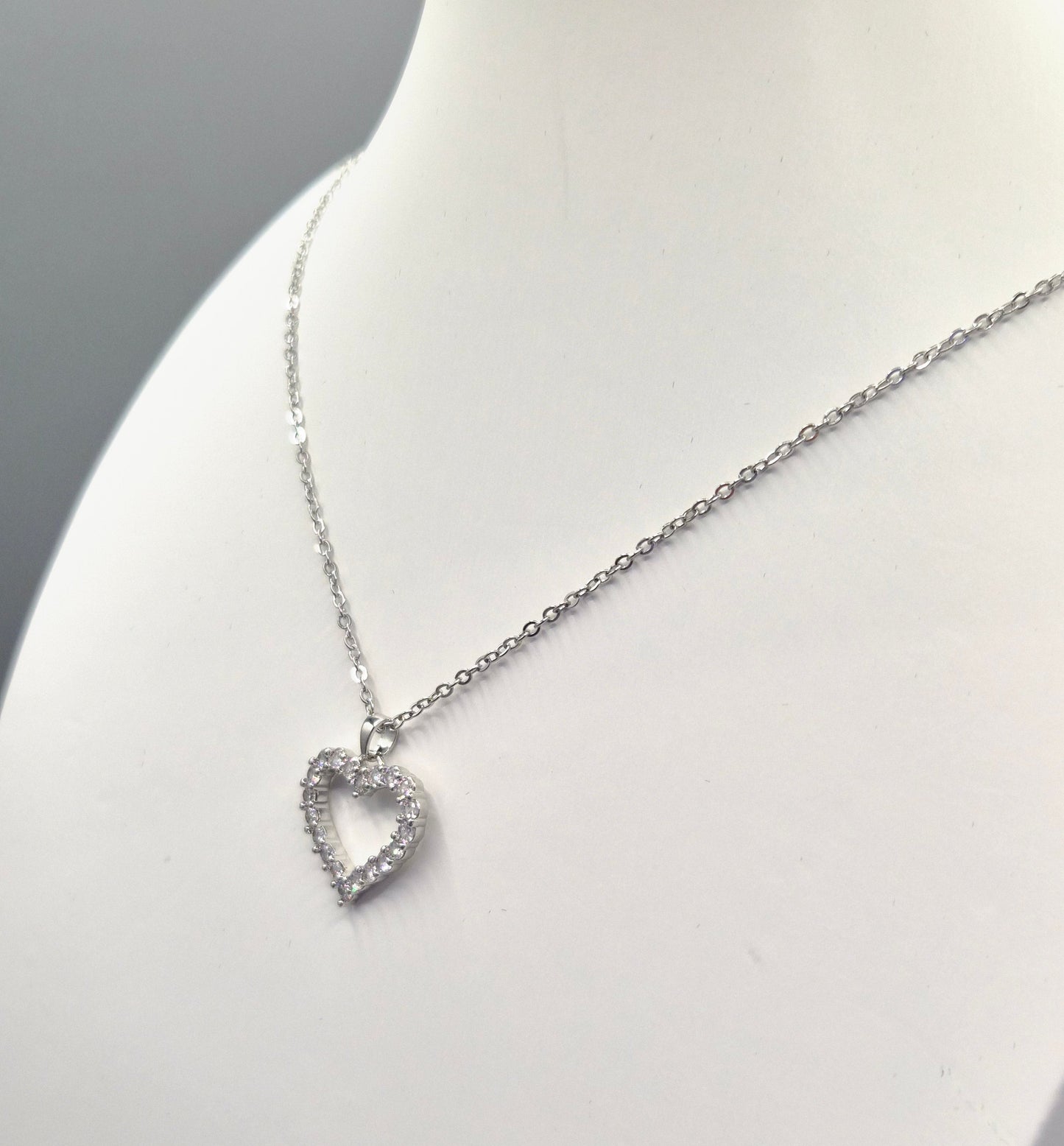 Open Heart Cubic Zirconia Pendant