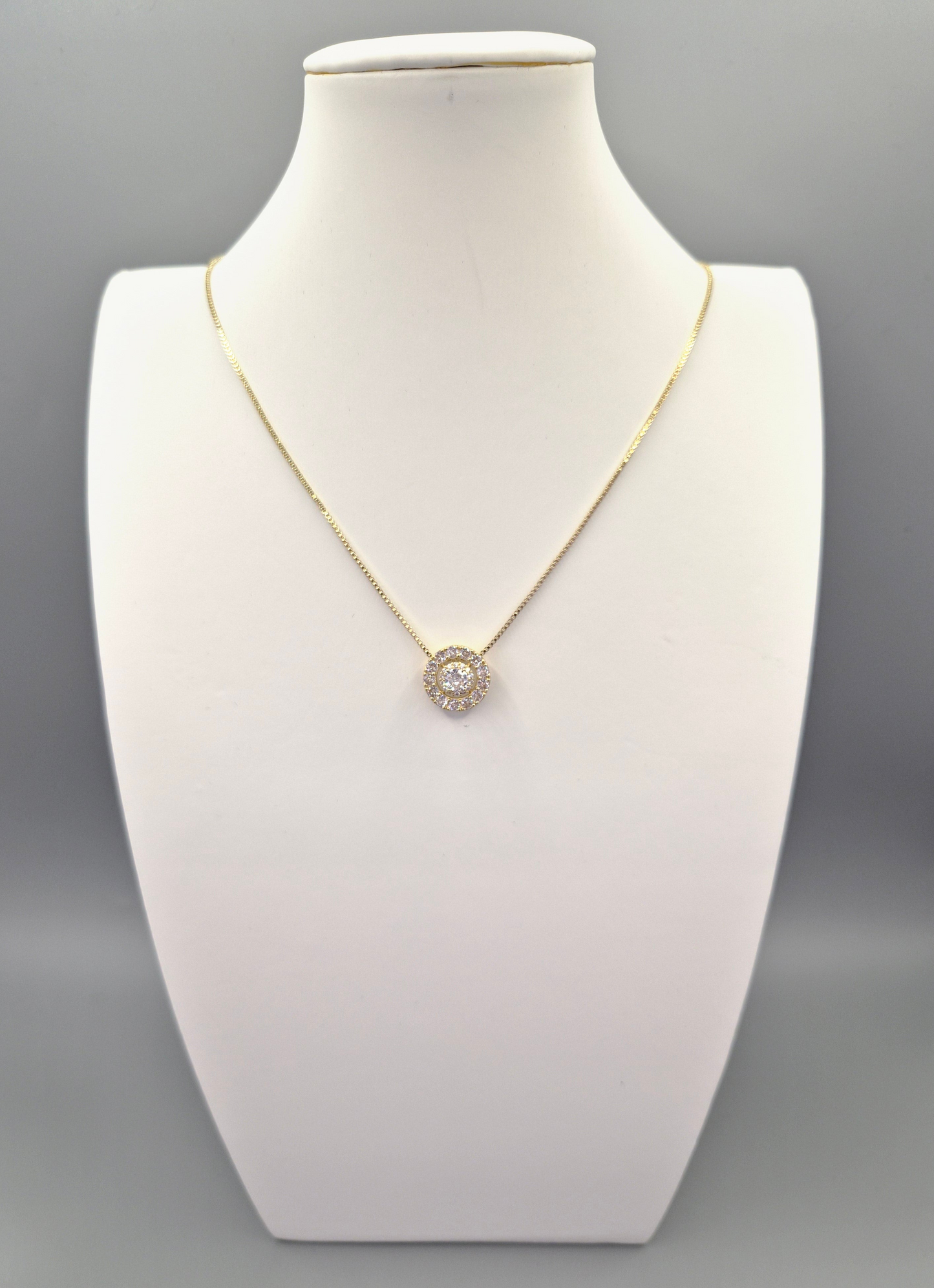 Trilogy Halo Yellow Set Cubic Zirconia Pendant