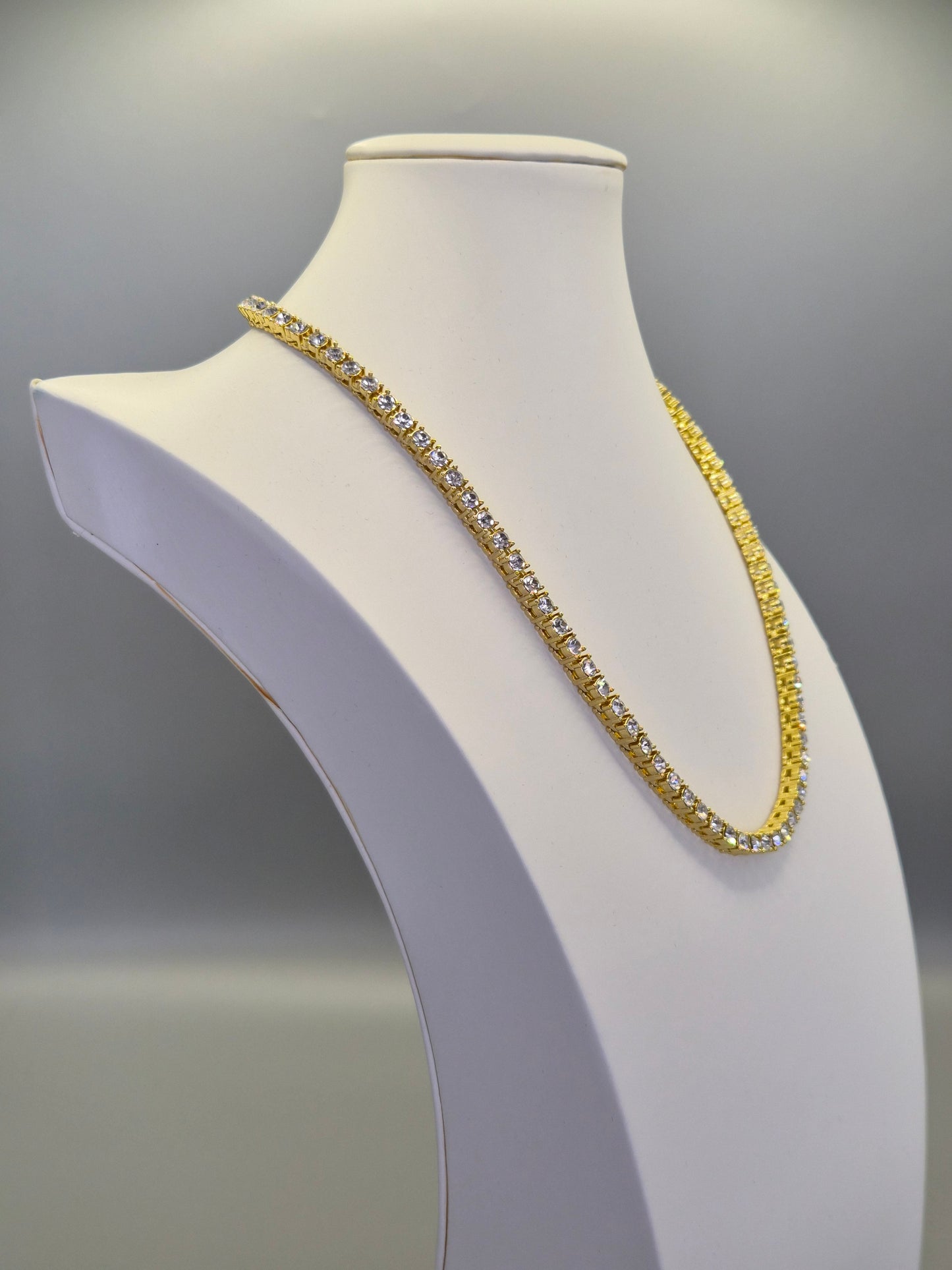 Cubic Zirconia 18" Line Necklace Claw Set - Yellow