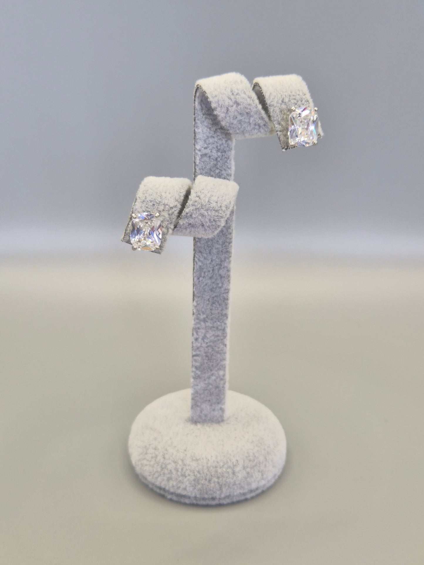 Millennium Cut Cubic Zirconia Stud Earrings
