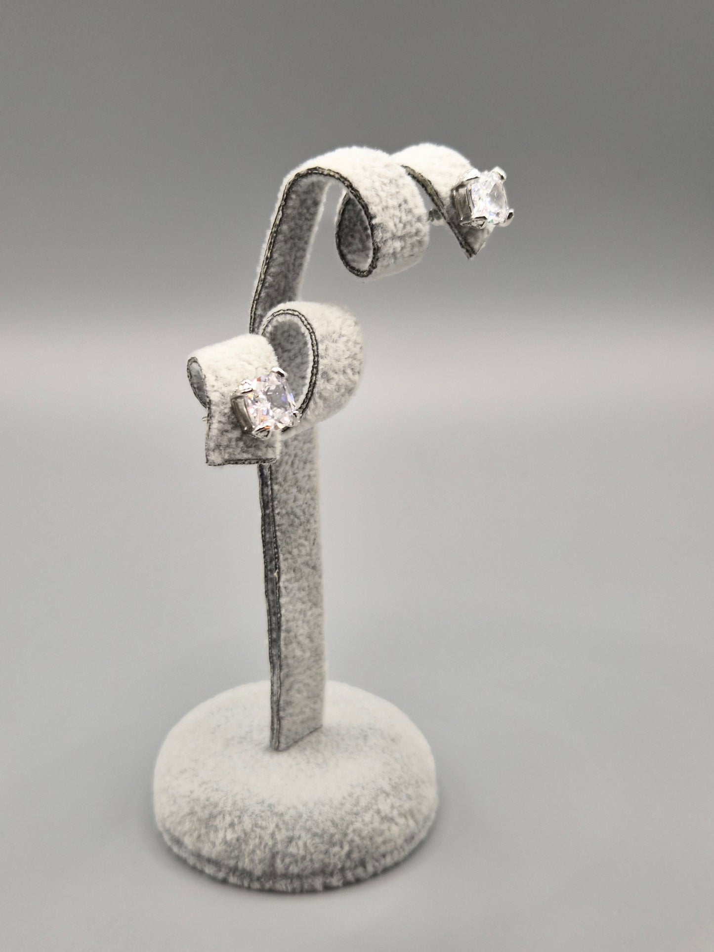 Radiant Cut Cubic Square Zirconia Stud Earrings