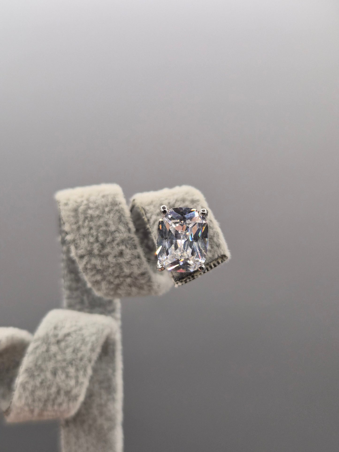 Radiant Cut Cubic Zirconia Stud Earrings
