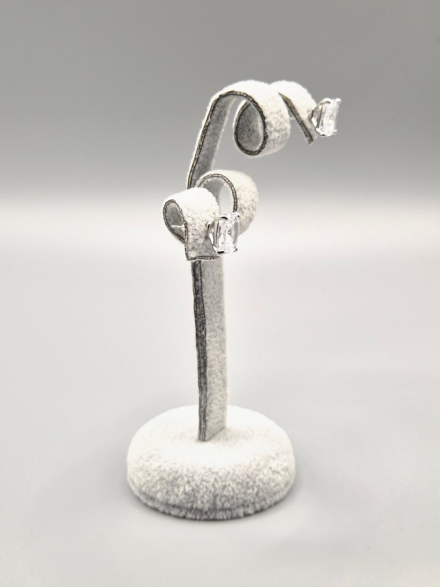 Radiant Cut Cubic Zirconia Stud Earrings