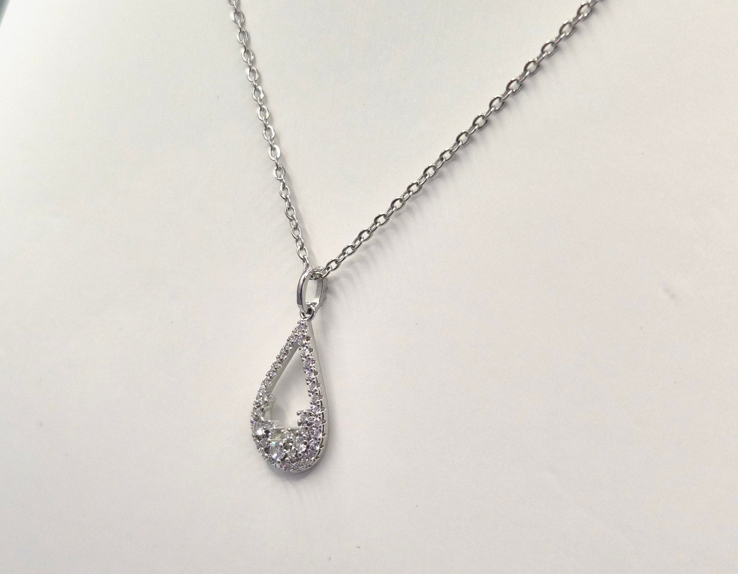 Pear Filigree Round Cubic Zirconia Pendant