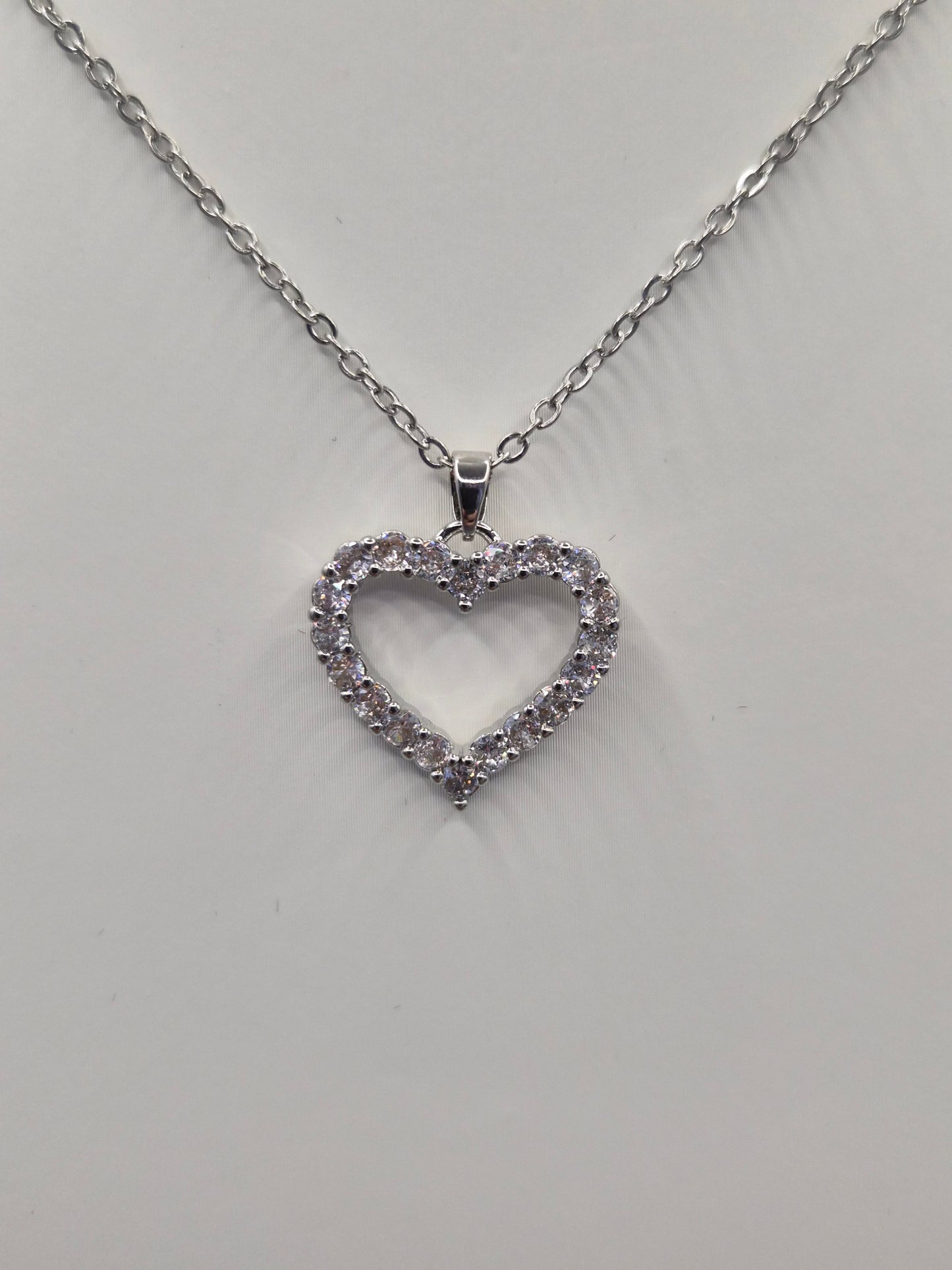 Open Heart Cubic Zirconia Pendant