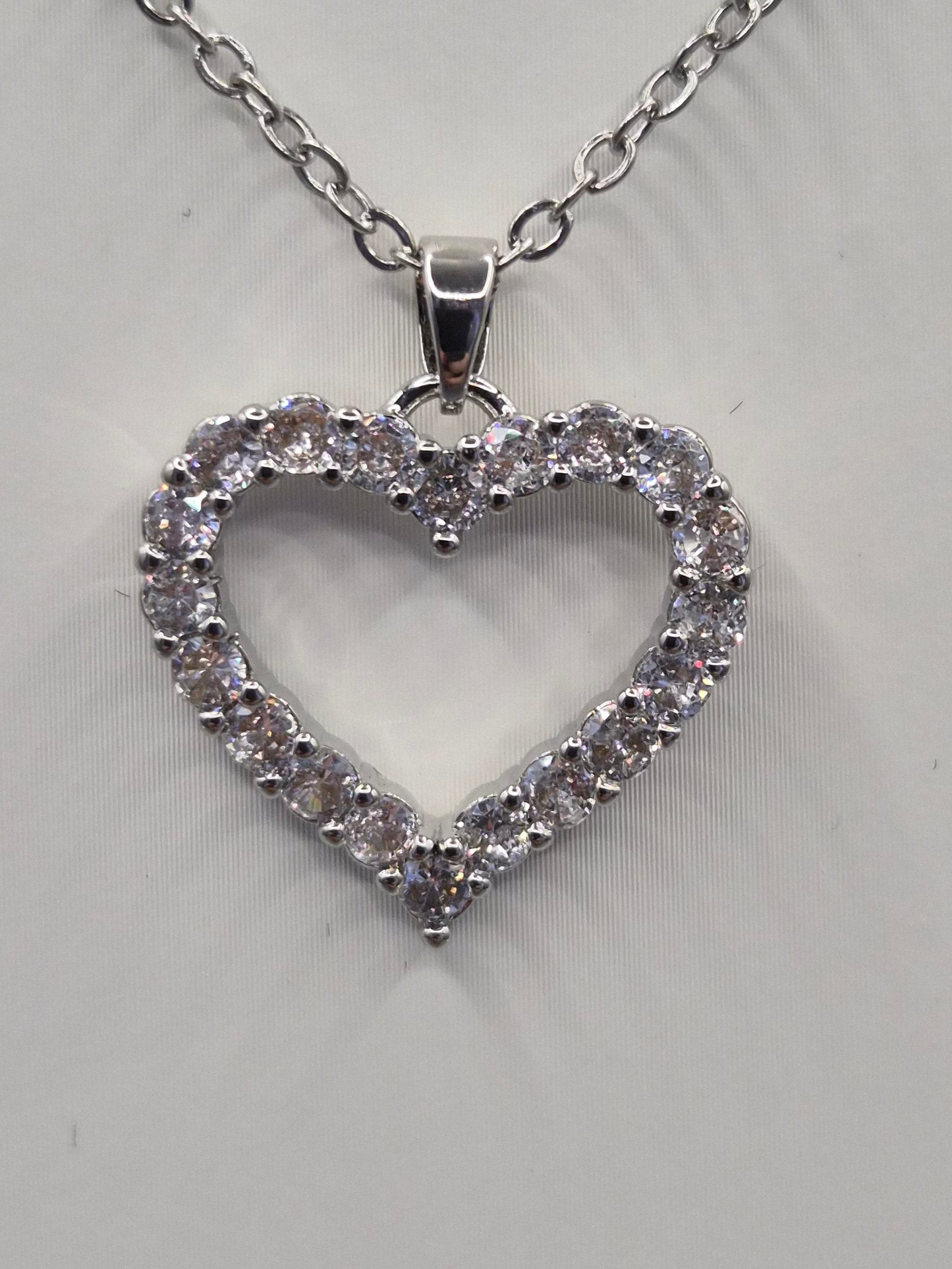 Open Heart Cubic Zirconia Pendant