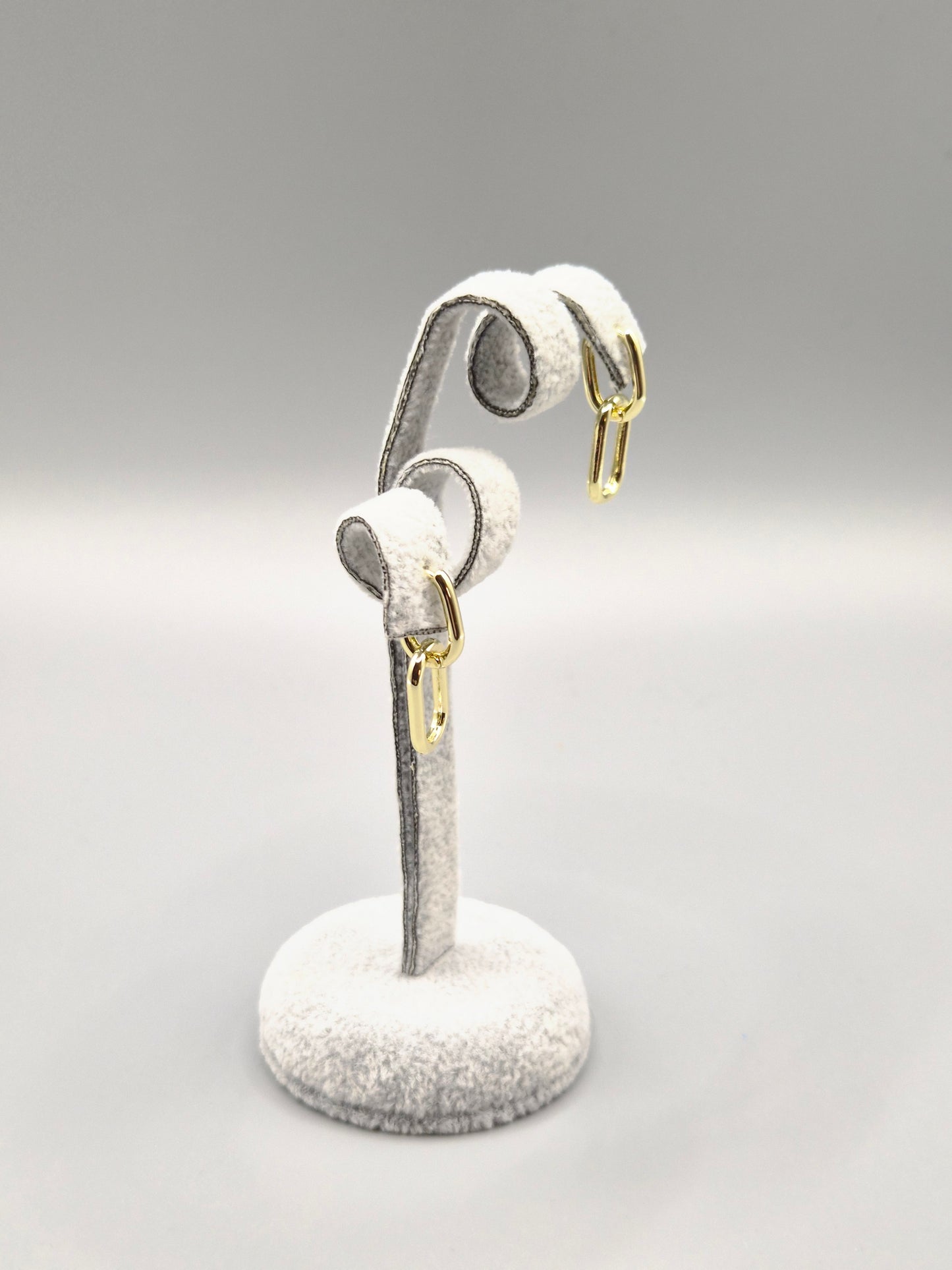 Double Link Gold Plated Drop Earrings