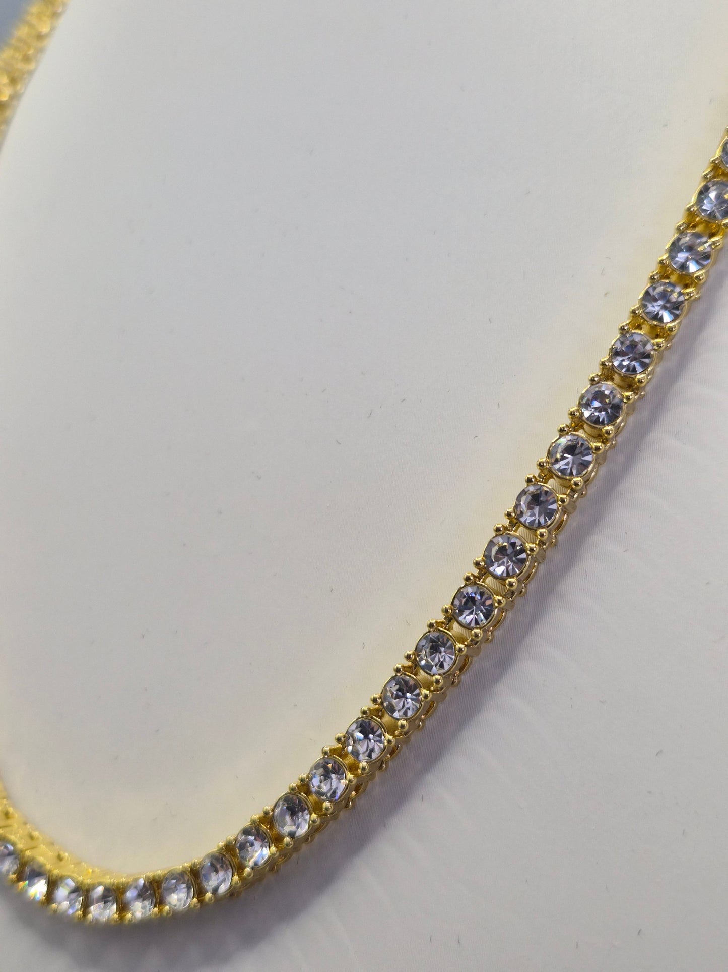 Cubic Zirconia 18" Line Necklace Claw Set - Yellow