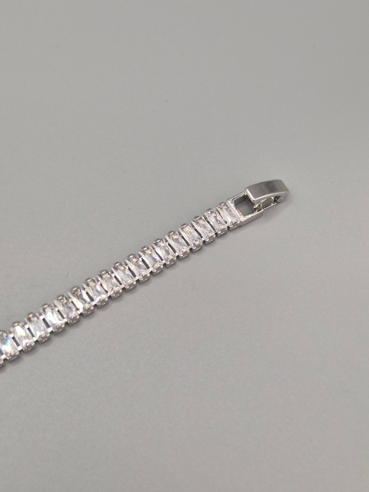 Baguette Cut Cubic Zirconia Line Bracelet