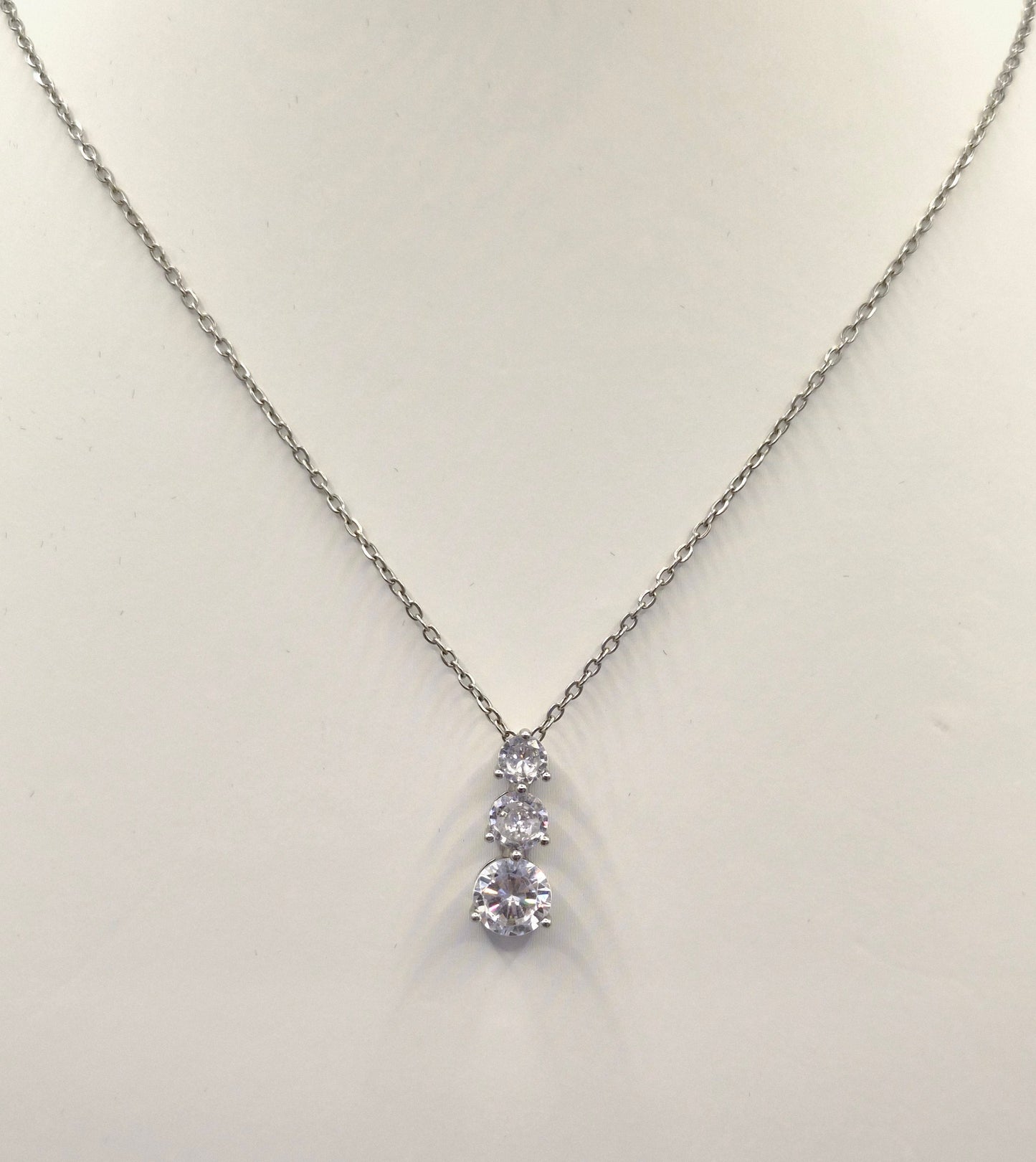 Trilogy Graduated Cubic Zirconia Pendant