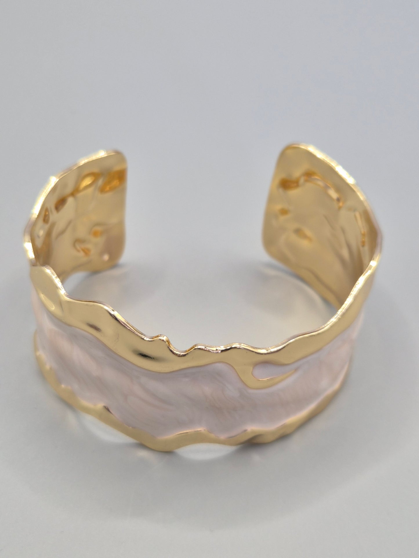 Torque Bangle Inset With Pink Enamel